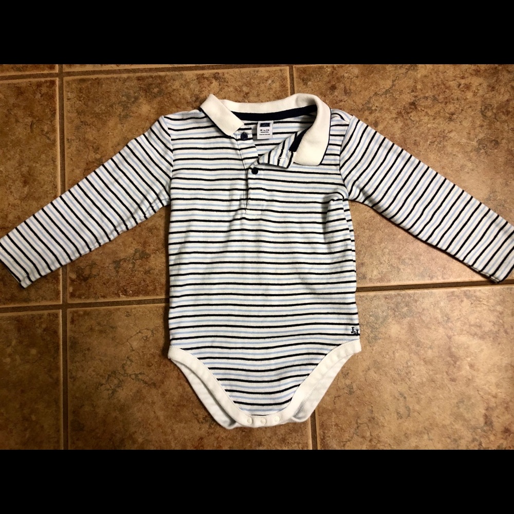 Janie and Jack striped polo bodysuit